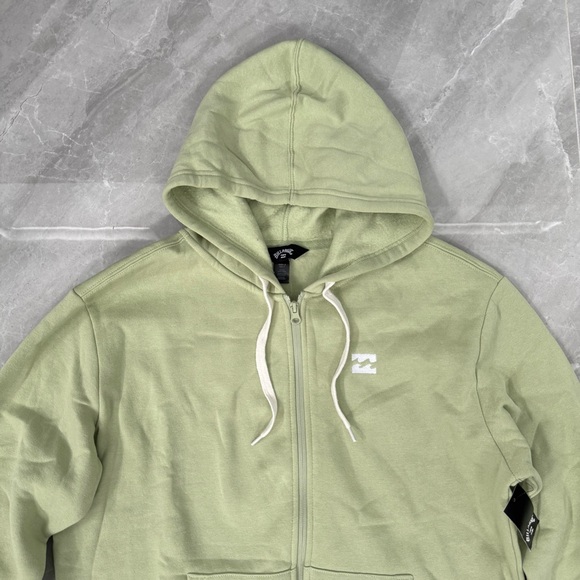 Women’s Billabong Rhodes Full Zip Hoodie Jacket Pockets Sage Green Size Small - Picture 2 of 16